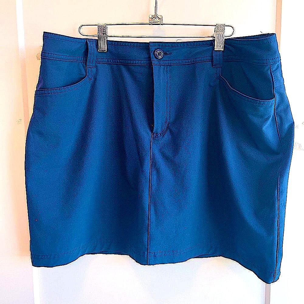 Eddie Bauer Teal Blue Stretch Mini Skirt